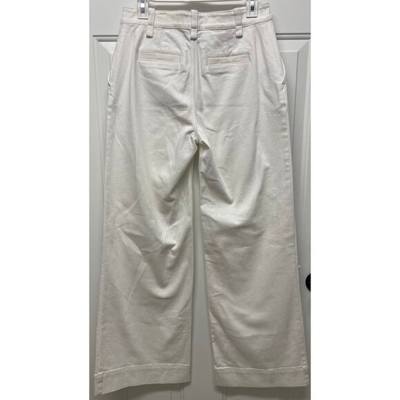 Derek Lam 10 Crosby Wide leg button pants high rise flare white size 27 - Picture 5 of 7